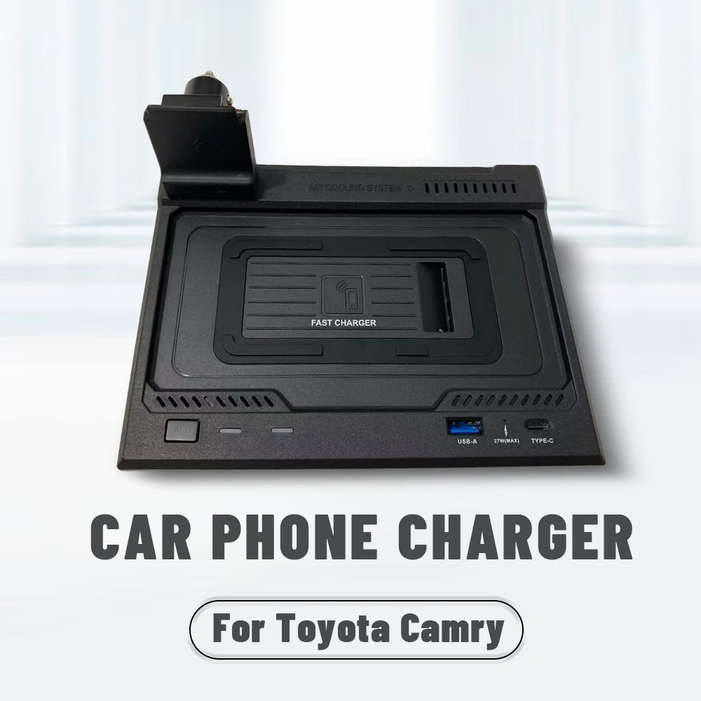 Автомобильное беспроводное зарядное устройство 15 Вт для Toyota Camry 2022-2018 держатель