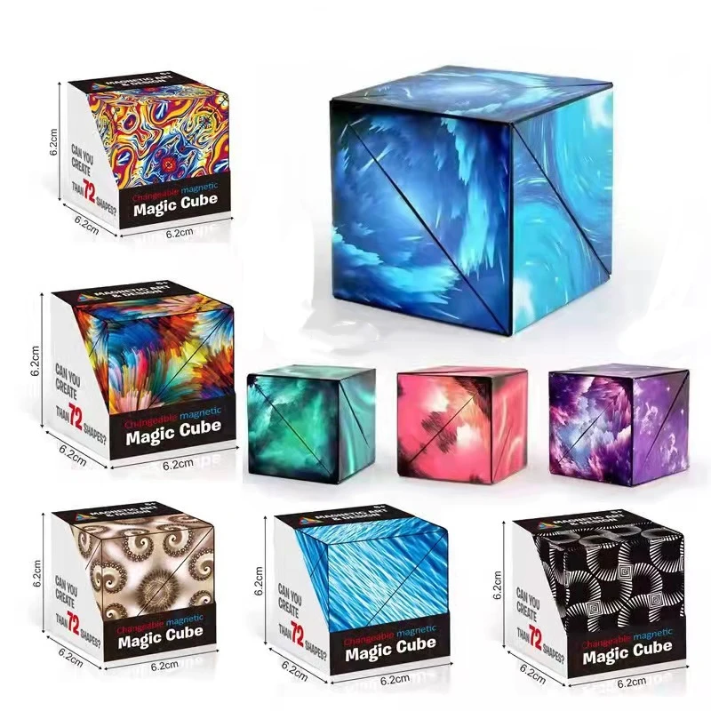 

3D Changeable Magnetic Magic Cube For Kids Puzzle Cube Antistress Toy Adults Cubo Fidget Toys Transforms Into Over 70 Shapes