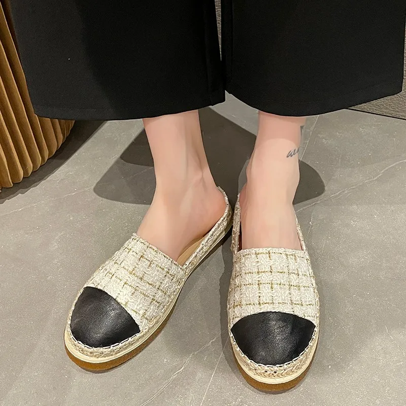 

Woman Oxford Quality Leather Slip On Flats Shoes For Women Loafers Comfortable Ladies Shoe Closed Toe Women Slippers Mules Shoes