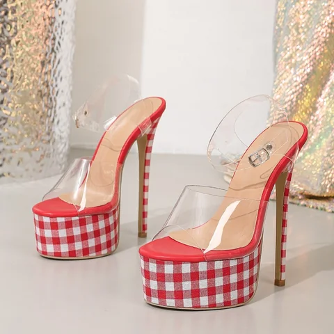 Eilyken/летние прозрачные сандалии из ПВХ с пряжкой и ремешком, женские пикантные туфли на очень шпильке для ночного клуба, танцев, выпускного вечера