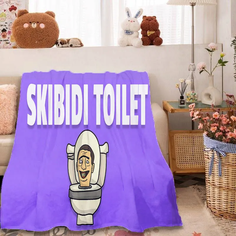 

Туалет Skibidi, мягкое Флисовое одеяло для дивана, теплый и удобный