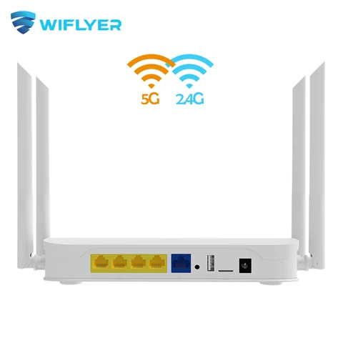 Высокоскоростной Wi-Fi роутер для дома, Wi-Fi 1200 Мбит/с, 16 Мб, 256 Мб, 4 гигабитных LAN двухдиапазонных 2,4 ГГц, 5 ГГц, антенна, поддержка 4G, USB-модем