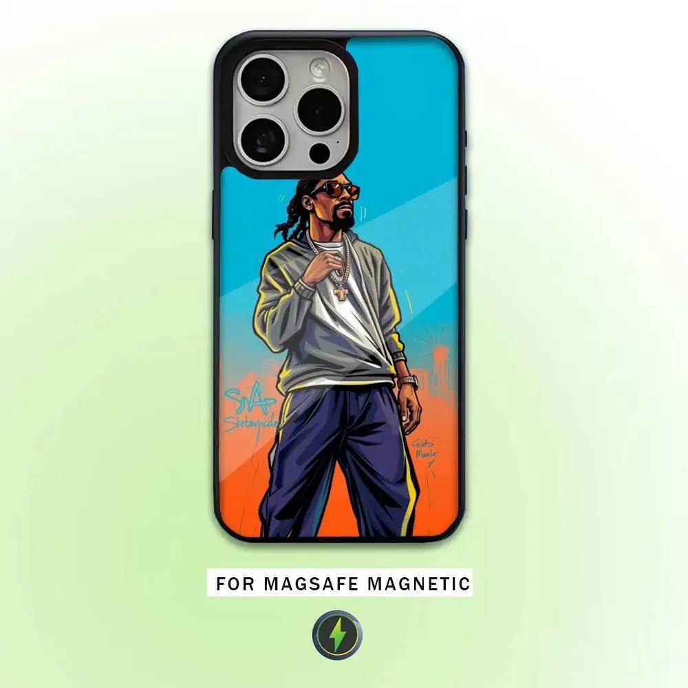 Фото Чехол для телефона Rapper S-Snoop Dogg для iPhone 17,16,15,14,13,12,11 Plus, Pro Max с магнитной беспроводной зарядкой Magsafe №3