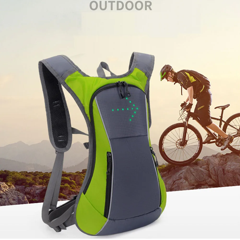 

15L Bicycle Backpack with LED Turn Signal Light Cycling Bag Wireless Remote Control Outdoor Safety Running Night Riding Climbing