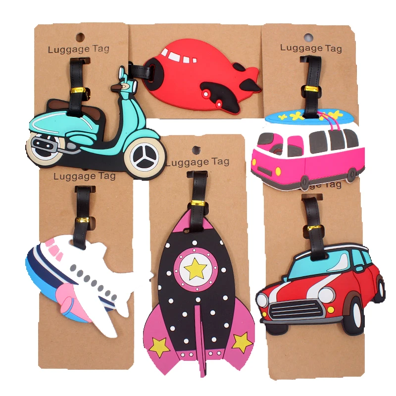 

Creative Plane & Car Luggage Travel Accessories Tag Silica Gel Suitcase ID Addres Holder Baggage Boarding Tag Portable Label