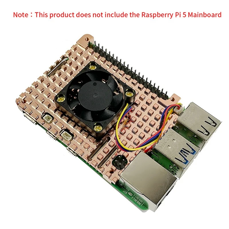 Новый радиатор из чистой меди для Raspberry Pi 5 с 4-проводным ШИМ регулятором скорости