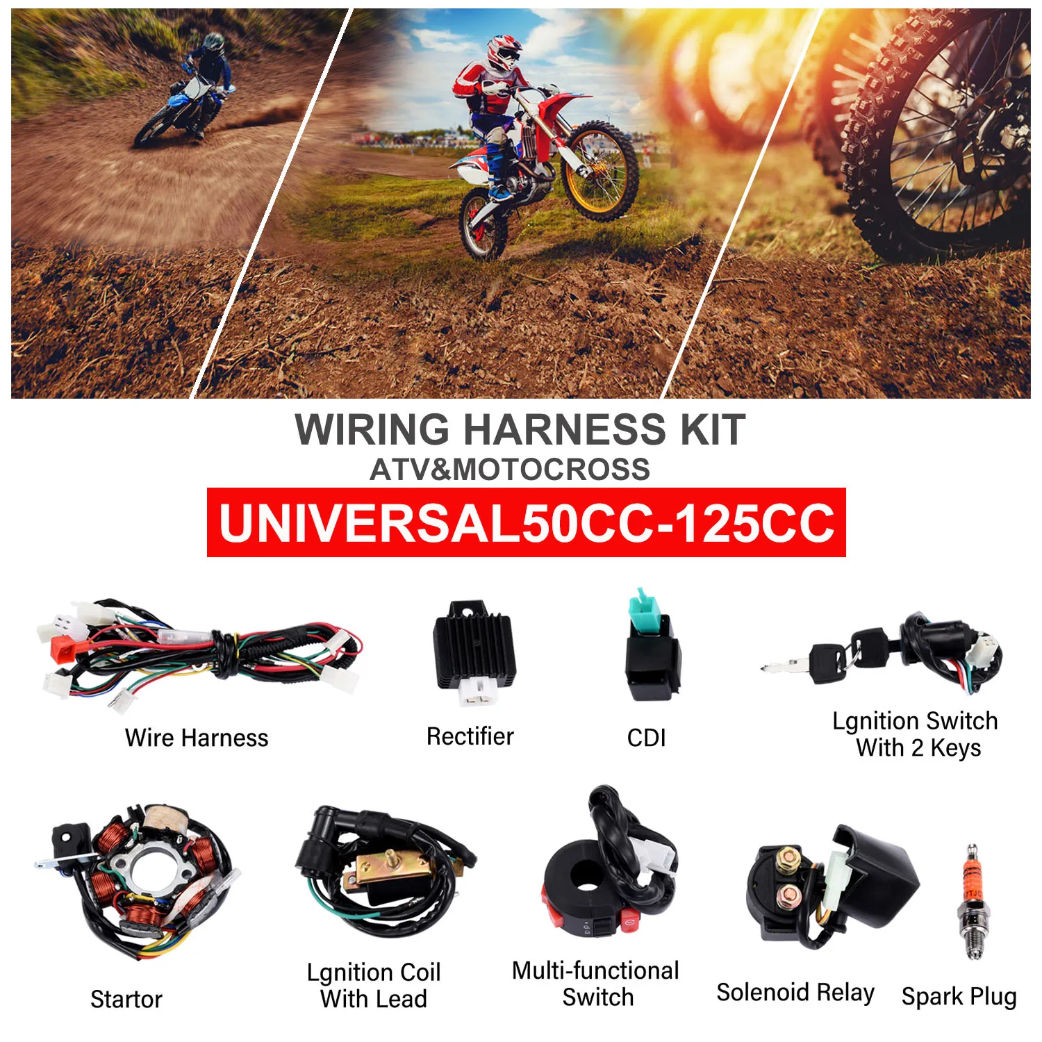 

Новинка полный комплект электропроводки статор CDI 6 катушек для мотоцикла ATV Quad питбайка Багги карт 50 70 90 110 125cc