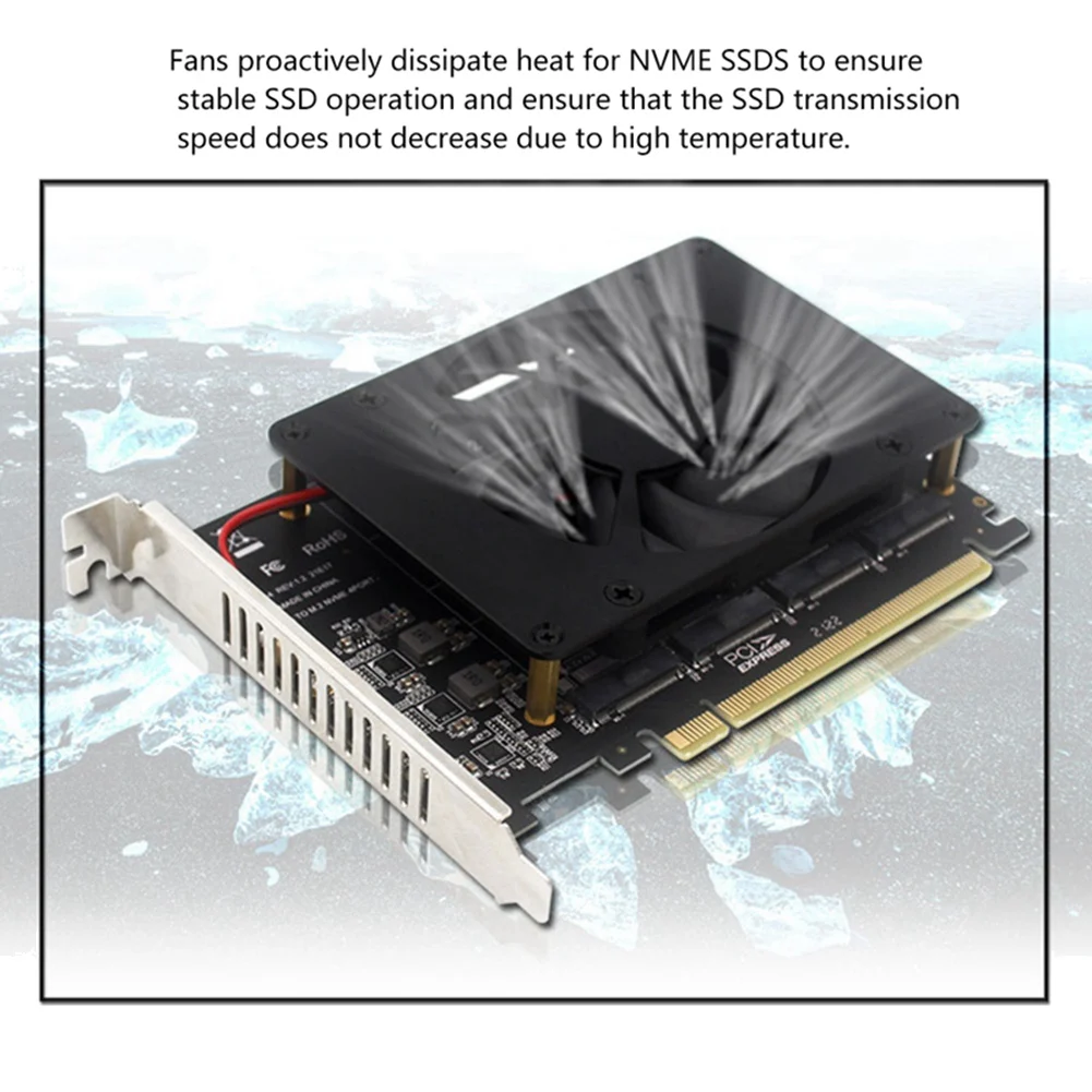 PCIEX16 NVME M2 MKEY SSD RAID-массив Адаптер расширения Материнская плата Разделенная карта