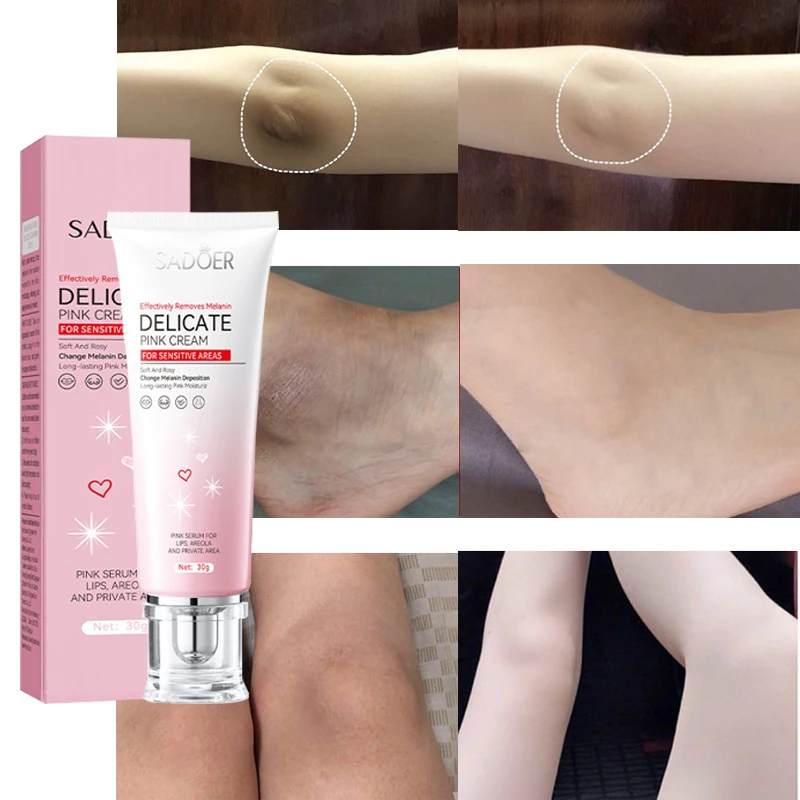 

Whitening Body Cream Lighten Melanin Pink Cream Underarm Knees Inner Thighs Bleaching Cream Moisturizing Brightening Skin Care