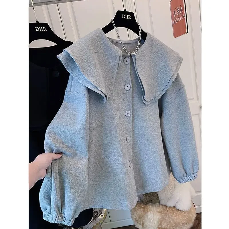 Женская рубашка свободного покроя с длинным рукавом чувствительным дизайном