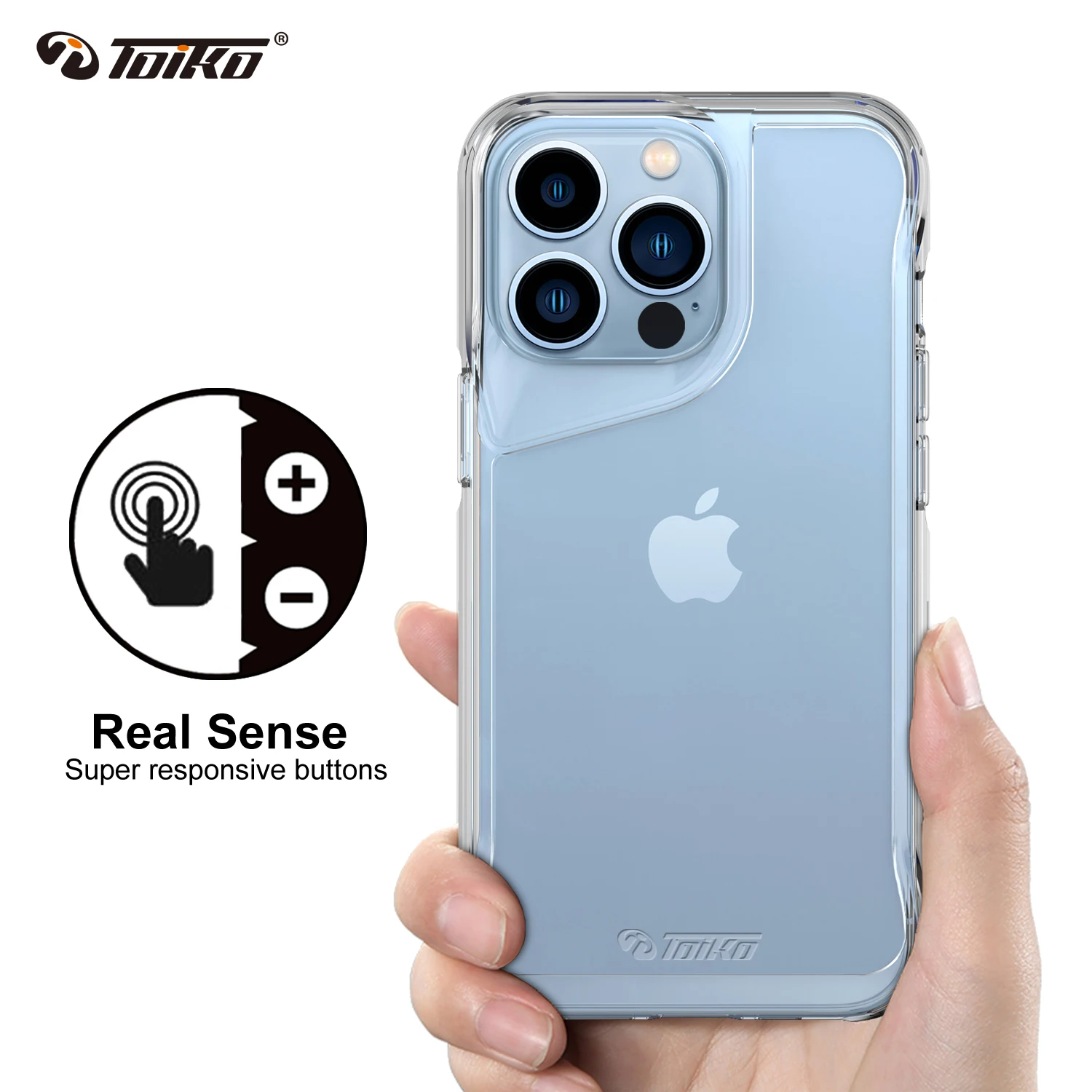 TOIKO Titan Clear Thick Shockproof Protection Case for iPhone 13 Pro Max Back Cover Rigid PC TPU Hybrid Phone Bumper Armor Shell