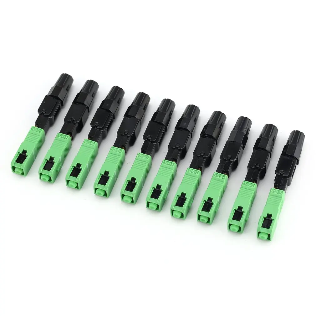

10Pcs SC/APC Fiber Optic Connector FTTH Embedded Single Mode Assembly Fiber Optic Quick Connector Fiber Optic Fast Connector