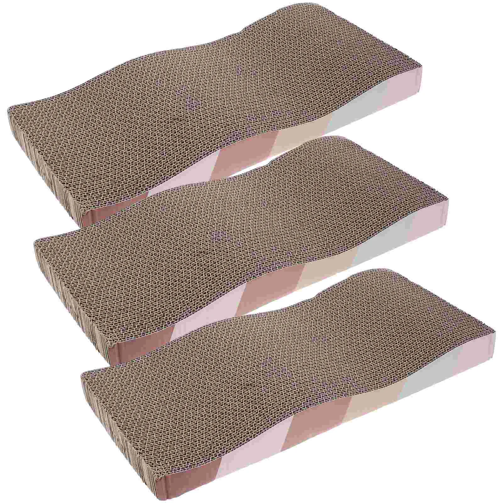 

3 Pcs Floor Cat Scratching Board Corrugated Paper Household Kitten Scratcher Toy