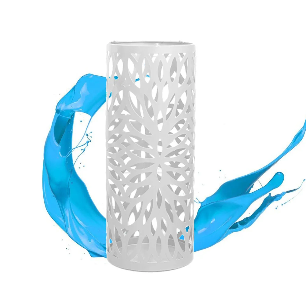 

Hollow Umbrella Holder Anti-rust Metal Umbrella Organizer Up to 8 Capacity for Home Office Restaurant(White)