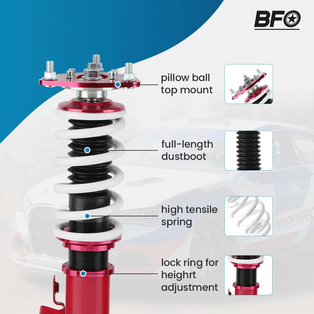 

Гоночные койловеры BFO, подходят для Nissan S13 89-98 180SX 240SX 240SX 89-94, комплект для опускания койловера спереди и сзади