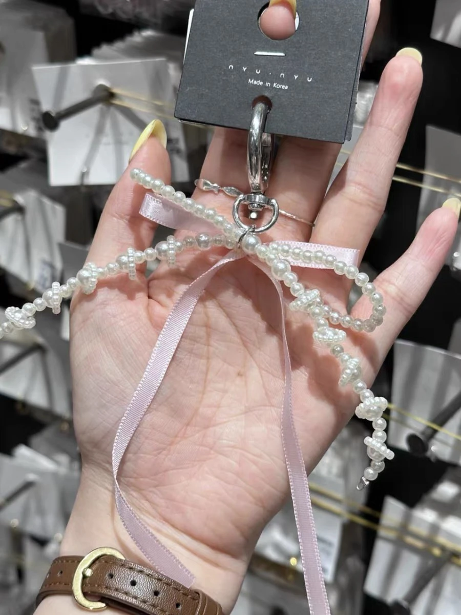 6.4 Южная Корея Nyunyu Простой жемчужный бант Лента Брелок Фея Темперамент Сумка