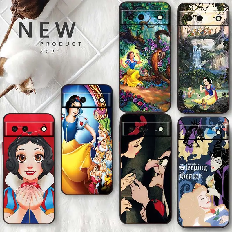 

Snow White Seven Dwarfs Phone Case For Google Pixel 7 6 Pro 6A 5A 5 4 4A XL 5G Black Shell Soft Silicone Fundas Coque Capa