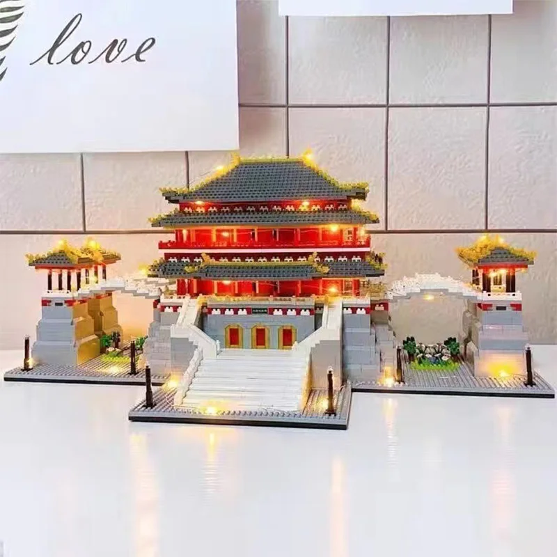 5720 шт. + Tang Paradise строительные блоки Китайская традиционная архитектура алмазные микроблоки игрушки для детей Рождественский подарок 8187