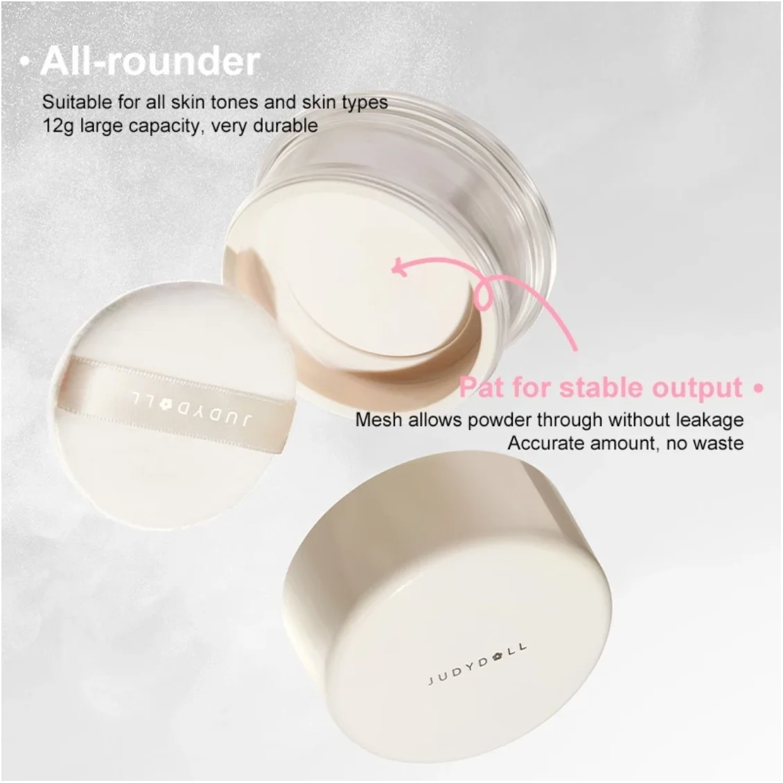 Judydoll Duo Color долговечная рассыпчатая пудра питательная азиатская кожа формула без