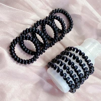 telephone coil hair rope simple free shipping black rubber bands 10 pcs elastic accessories set new headwear apparel