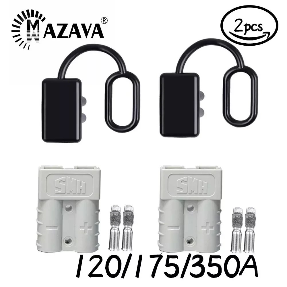 

NEW 120A 175A 350A 2Pcs Battery Trailer Pair Charge Plug Quick Connector Kit Connect Disconnect Winch Electrical Power Cable