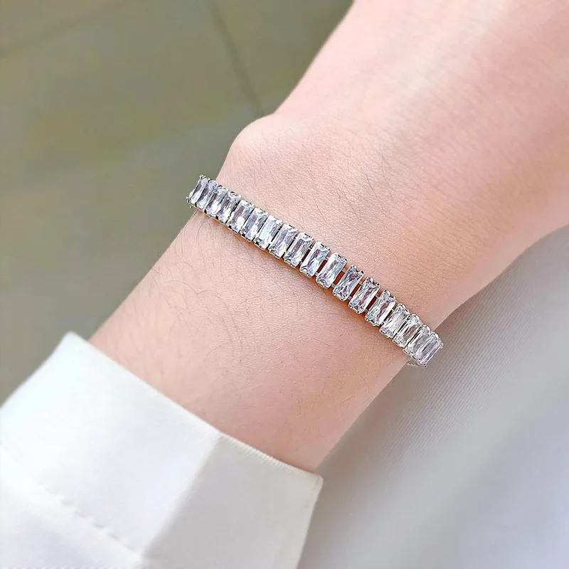Bracelet Jewepisode Luxury Solid Silver 925 Simulated Moissanite Diamonds для женщин и мужчин на коктейльные вечеринки Ювелирные изделия оптом.