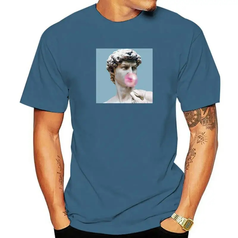 

David Vaporwave funny t shirt men novelty graphic t-shirt loose streetwear Michelangelo aesthetic tops men 2020 hip hop hipster
