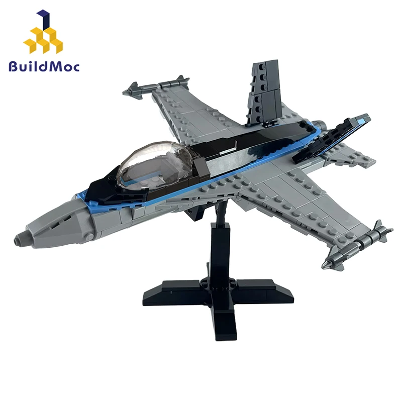 

BuildMoc F-18 F14 истребитель самолета, суперрогатка из лучшего пистолета, набор строительных блоков, боевой самолет, игрушка, Детский кирпич, лучш...