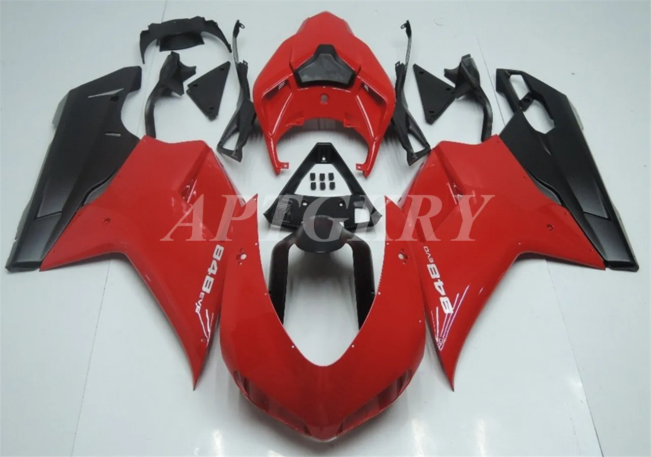 

New ABS Plastic Shell Motorcycle Fairing kit Fit For Ducati 848 evo 1098 1198 2007 2008 2009 2010 2011 2012 Red Black