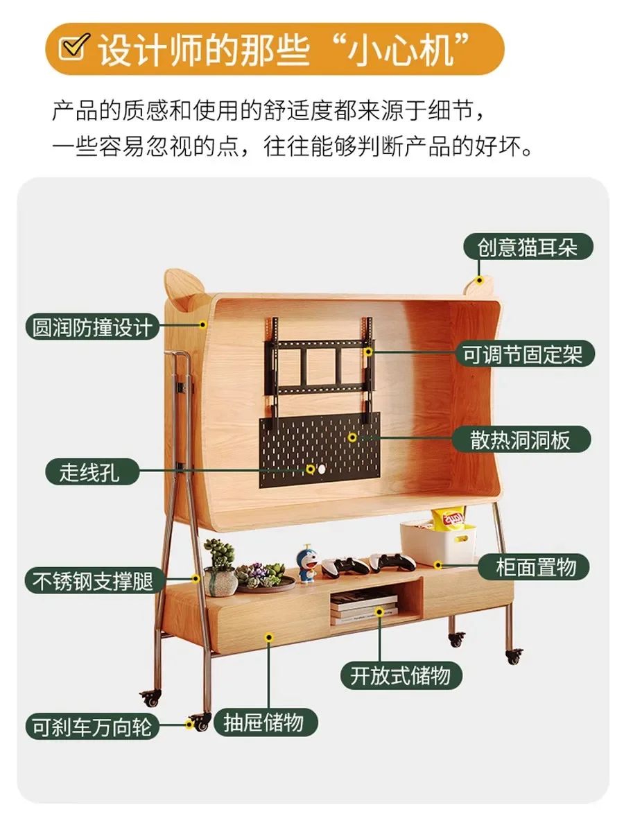 Европейский ретро портативный ТВ-шкаф кошачьи ушки для гостиной современный