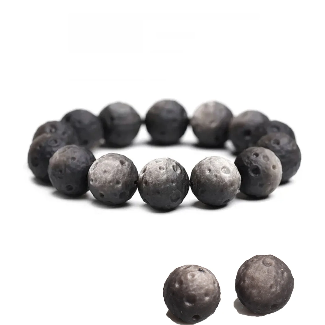 

7A Natural Silvery Obsidian Stone Beads Bracelet for Lovers Round Loose Beaded Bracelets for Fashion Jewelry 11mm 13mm 15mm New