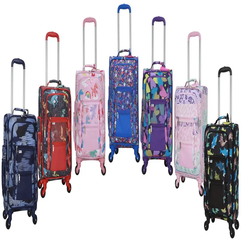 3 PC SOCIAL BUTTERFLY SOFTSIDE WITH PACKING CUBE AND LUGGAGE TAG