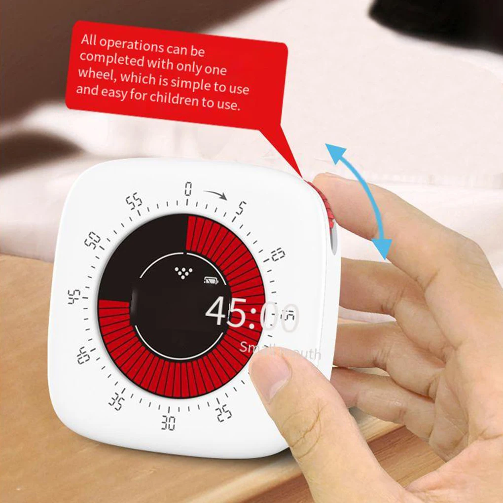 Визуальный таймер Магнитный белый прогресс-бар исчезает против часовой стрелки