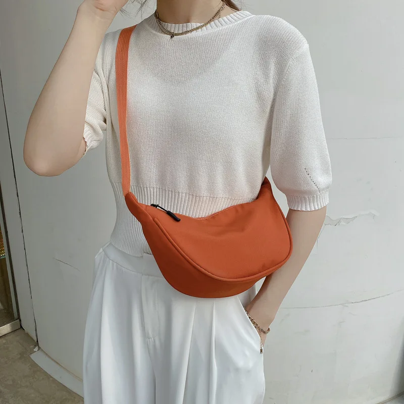 

Women's New Fashion Diagonal Dumpling Bag Korean INS Simple Casual Shoulder Bag Street Trend Large Capacity Net Red Chest Bag