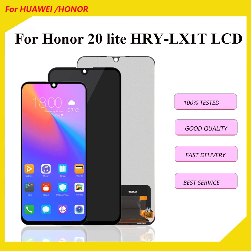 

6.21'' Display for Honor 20 Lite HRY-LX1T LCD+Touch Screen Digitizer Assembly Replacement for Huawei Honor 20 Lite LCD Screen