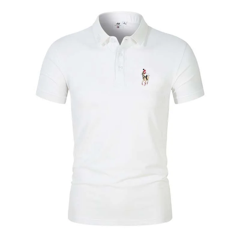 Summer New Embroidered Men's Polo Shirt Men's Leisure Business Polo Collar Short Sleeve T-shirt Golf Clothing Men's