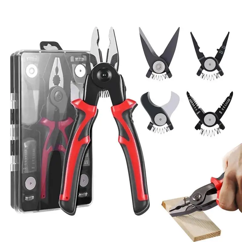 

5 In 1 Combination Pliers Kit Heavy Duty Portable All Purpose Multifunctional Plier Tool Efficient Interchangeable Plier With