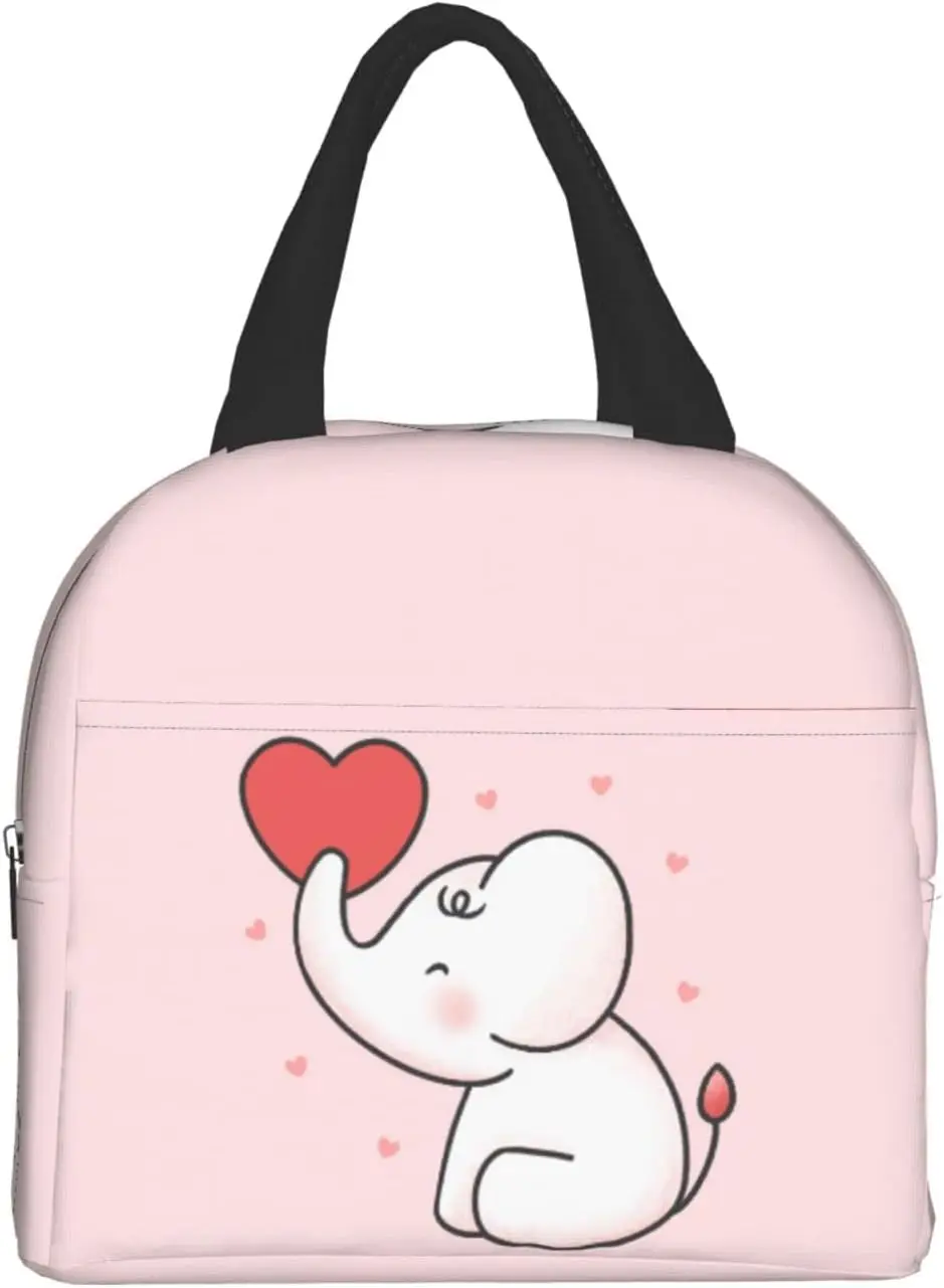 

Lunch Bag Cute Elephant With Heart Animal Insulated Lunch Box Reusable Lunch Bags Meal Portable Container Tote For Men