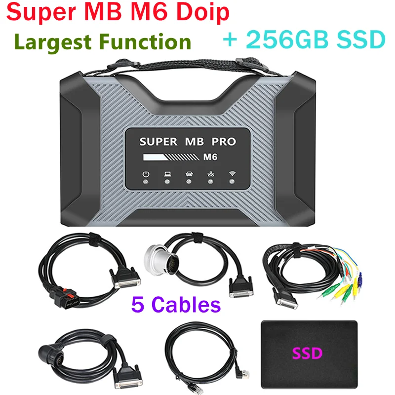 

DoIP VCI SUPER Star PRO M6 Wireless Star Diagnosis Tool Full Set and 256GB SSD Software Update MB C6 C4 C5 SD Connect Diagnosis