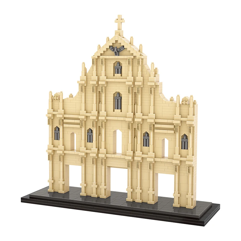 

LZ 8053 г., Руины Святого Павла из мировой архитектуры Макао, модель «сделай сам», миниатюрные алмазные блоки, кирпичи, строительные игрушки для...