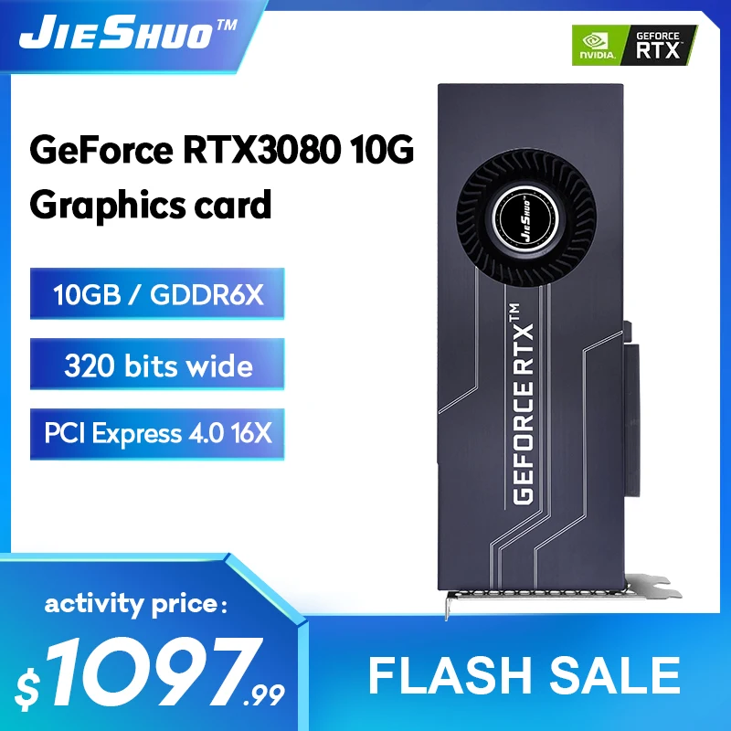 

Jieshuo RTX 3080 10GB 320Bit GDDR6X игровой компьютер графика LHR