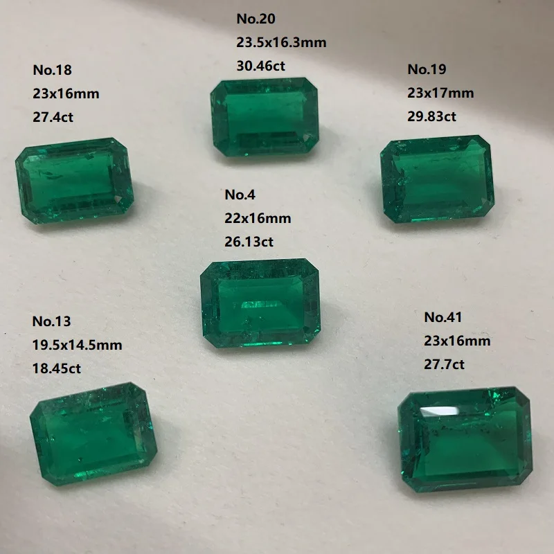 

Ruif Handmade Vivid Green Oct Lab Grown Emerald With Nice Inclushions and Cracks Like Natual Gemstone for Jewelry Making