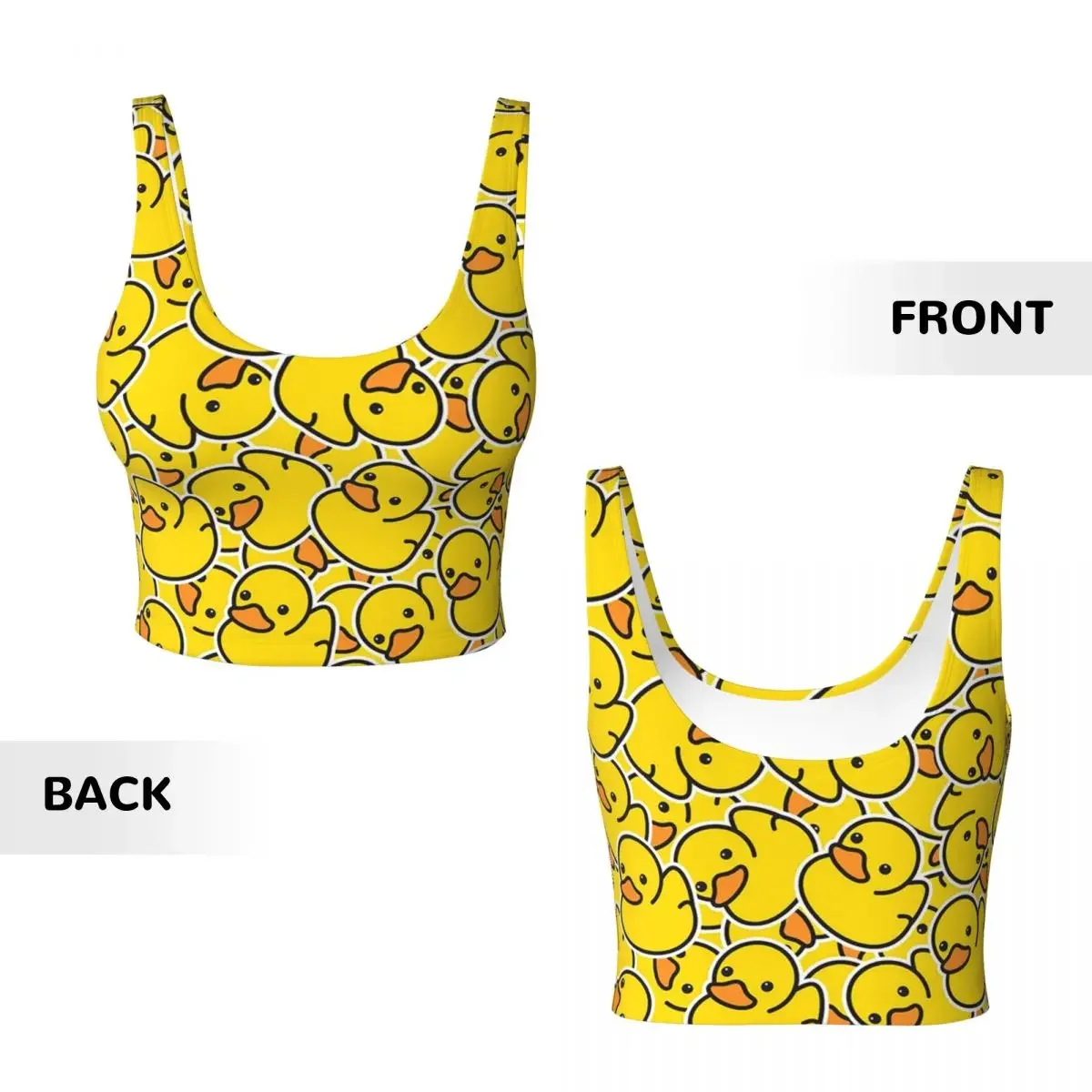 Женский спортивный бюстгальтер-топ Custom Yellow Classic Rubber Duck с высокой степенью поддержки для фитнеса, тренировок и йоги (art.: 3920dca4fbde6) - 3920dca4fbde6