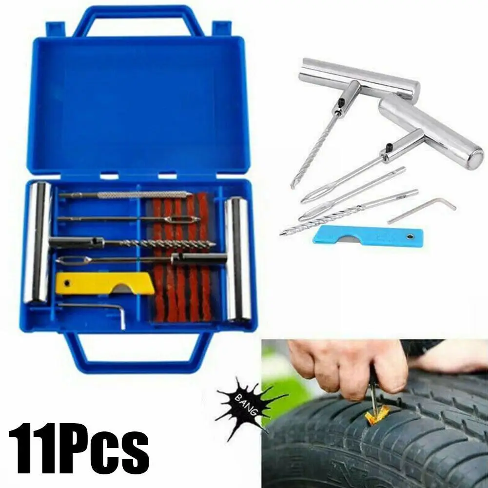 

Heavy Duty Tire Repair Kit Tubeless Tire Puncture Professional Repair Kit For Car Motorcycle Truck Plug Tyre Mending Tool X6A9