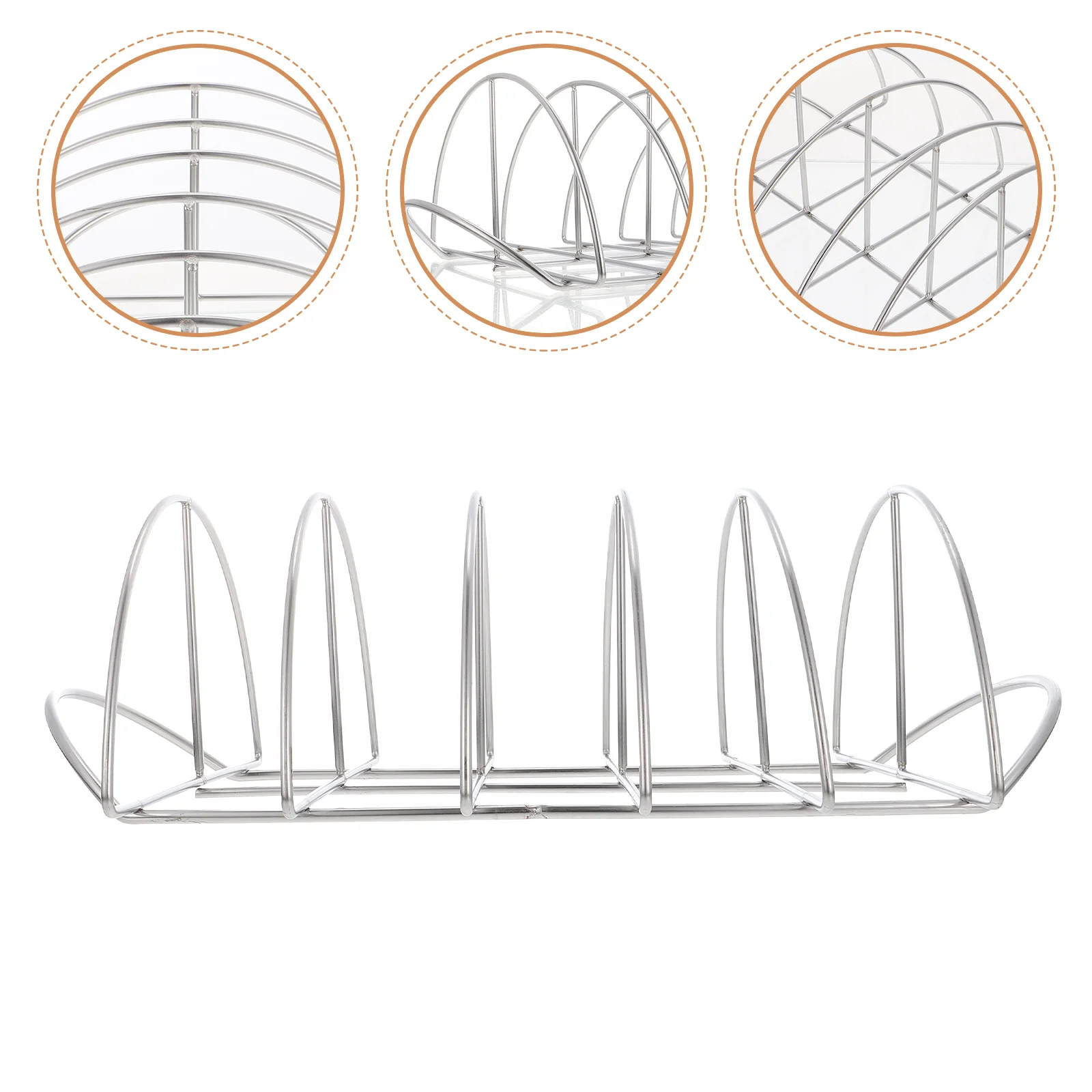

Rack Convenient Stainless Rib Stand Rib Rack BBQ Accessory Wear-resistant Rib Holder for Picnic Barbecue Camping Outdoor