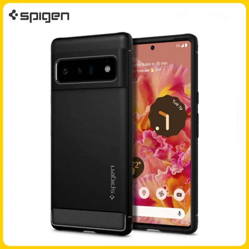 

Оригинальный прочный Чехол Spigen Armor для Google Pixel 6 Pro Pixel6Pro 6Pro, противоударный Тонкий матовый чехол из углеродного волокна с рисунком, чехол s