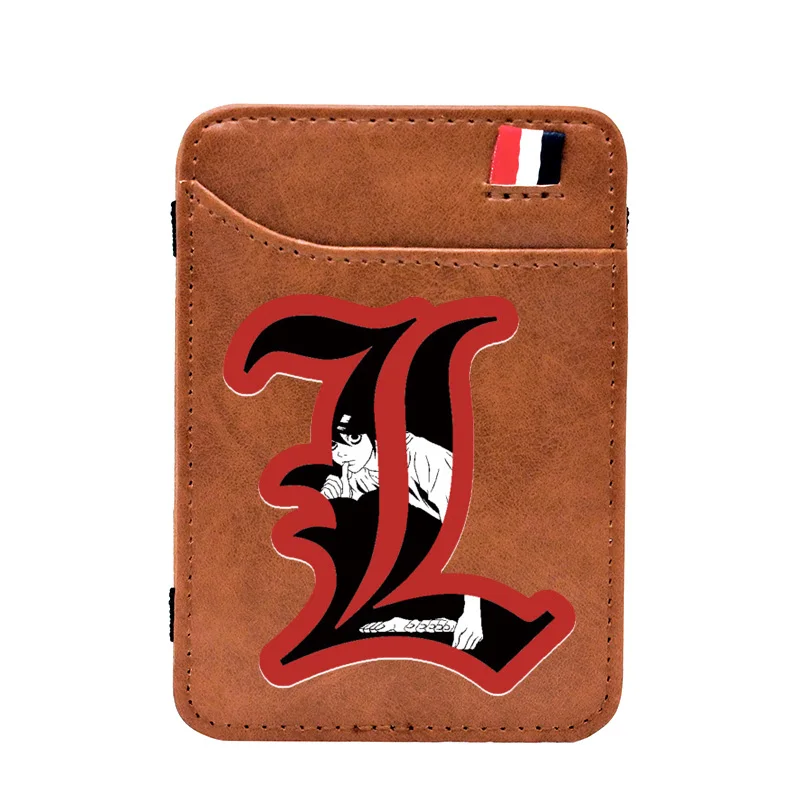 

Коричневый винтажный кожаный волшебный кошелек с принтом символа смерти, классические мужские и женские Зажимы для денег, кошелек для карт, держатель для наличных BE488