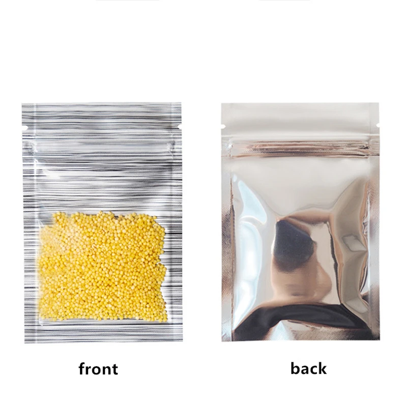 

30pc Small Stripe Flat Mylar Pouches Display Product Window Metal Zipper Lock Foil Package Bags Gift Cosmetics Jewelry Packaging