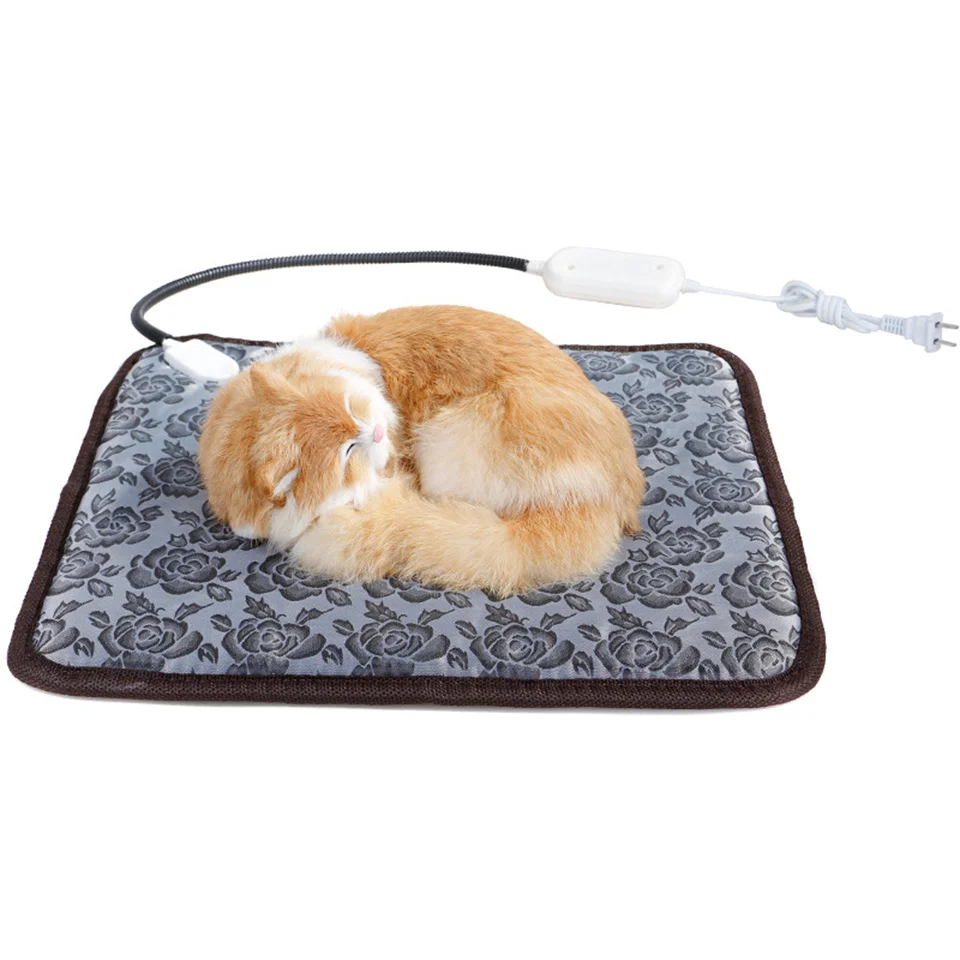 

Pet Electric Blanket 110V Dogs Cats Electric Heating Pad Thicker Heater Heated Blanket With Anti-bite Tube For Pets Winter Warm