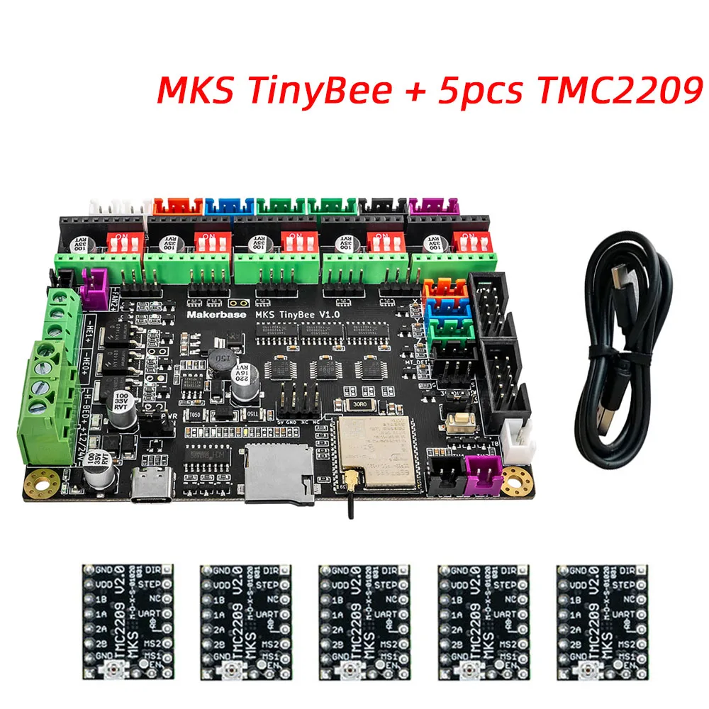 Материнская плата Makerbase MKS TinyBee 32 бит управления для 3D-принтера детали ESP32 MCU